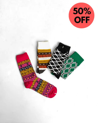 Geometric Aztec Set UK 4-8/EU 36-41 Socks