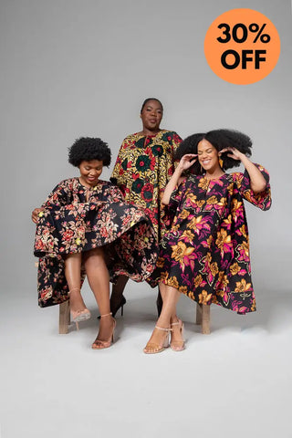 Hamza Black Floral Dress Clothing