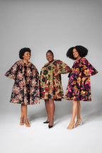 Hamza Black Floral Dress Clothing