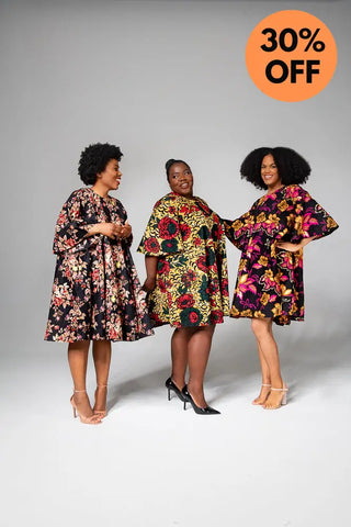 Hamza Black Floral Dress Clothing