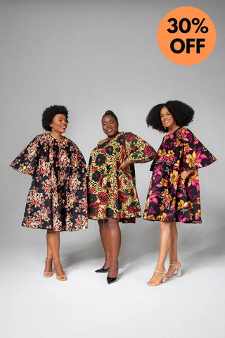 Hamza Black Floral Dress Clothing