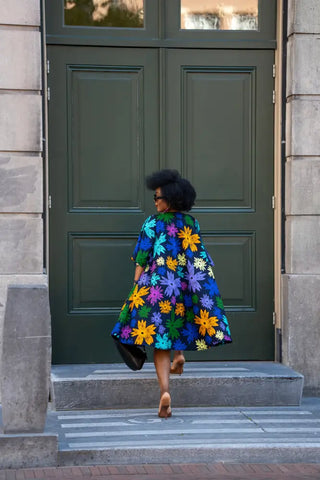 HAMZA BLUE FLORAL DRESS Women’s Dress