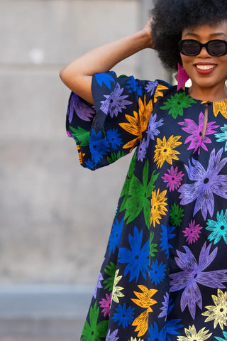 HAMZA BLUE FLORAL DRESS Women’s Dress