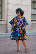 HAMZA BLUE FLORAL DRESS Women’s Dress