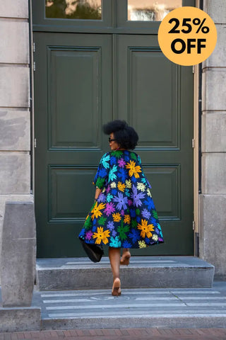 HAMZA BLUE FLORAL DRESS Women’s Dress