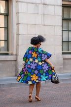 HAMZA BLUE FLORAL DRESS Women’s Dress