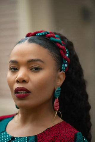 HAMZA GREEN BRAIDED HEADBAND HEADBANDS