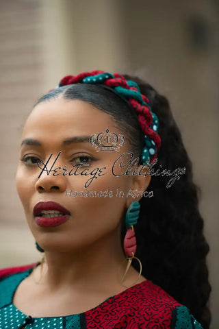 HAMZA GREEN BRAIDED HEADBAND HEADBANDS