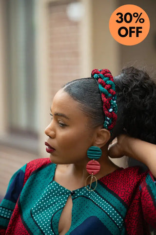 HAMZA GREEN BRAIDED HEADBAND HEADBANDS