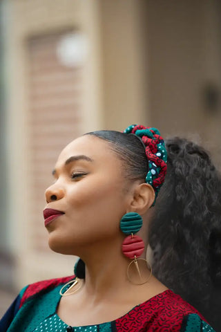 HAMZA GREEN BRAIDED HEADBAND HEADBANDS