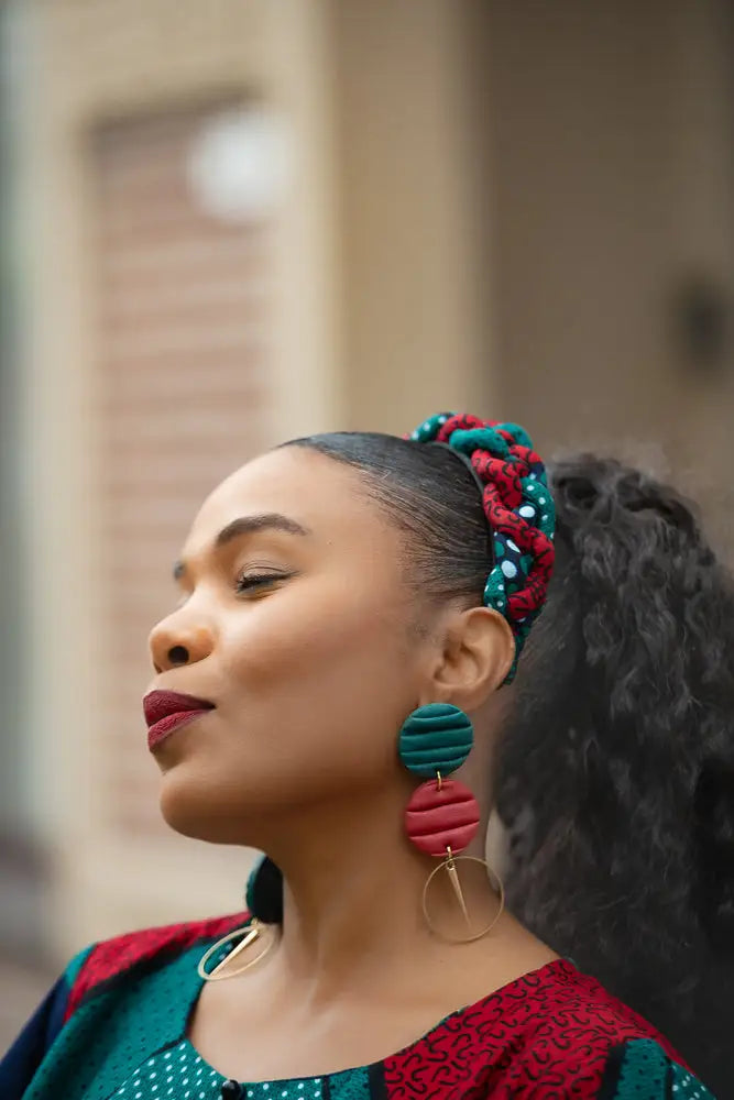 HAMZA GREEN BRAIDED HEADBAND HEADBANDS