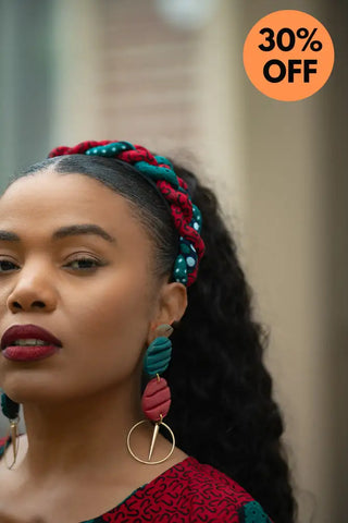 HAMZA GREEN BRAIDED HEADBAND HEADBANDS