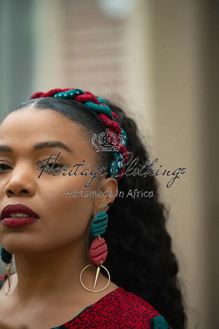 HAMZA GREEN BRAIDED HEADBAND HEADBANDS