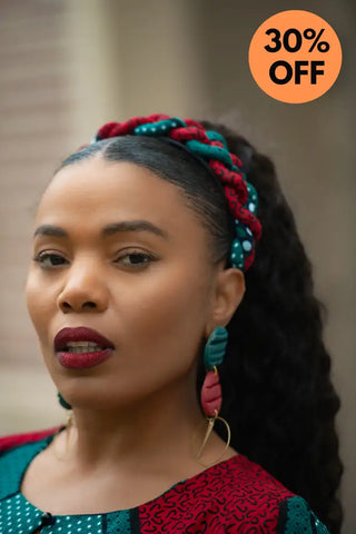 HAMZA GREEN BRAIDED HEADBAND HEADBANDS