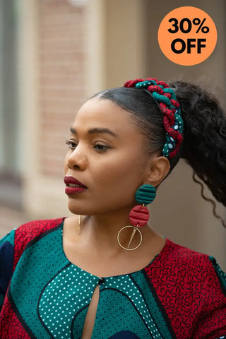 HAMZA GREEN BRAIDED HEADBAND HEADBANDS