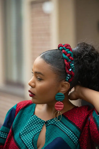 HAMZA GREEN BRAIDED HEADBAND HEADBANDS