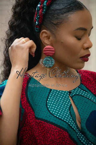 HAMZA RED AND GREEN EARRINGS Earrings