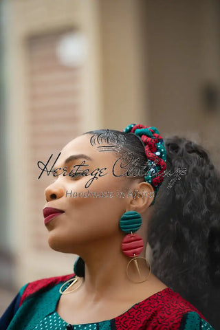 HAMZA RED AND GREEN EARRINGS Earrings