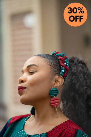 HAMZA RED AND GREEN EARRINGS Earrings