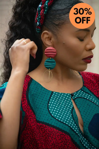 HAMZA RED AND GREEN EARRINGS Earrings