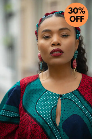 HAMZA RED AND GREEN EARRINGS Earrings