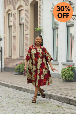 HAMZA RED PRINT DRESS Women’s Dress