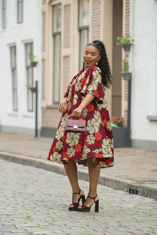 HAMZA RED PRINT DRESS Women’s Dress