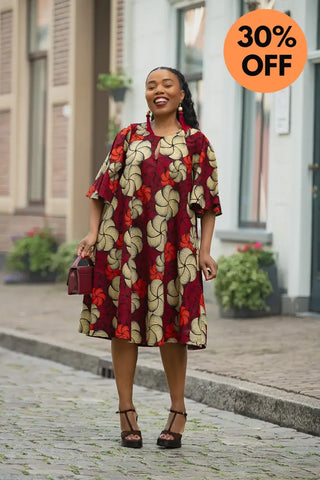 HAMZA RED PRINT DRESS Women’s Dress