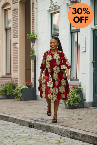 HAMZA RED PRINT DRESS Women’s Dress