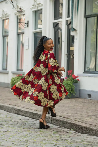 HAMZA RED PRINT DRESS Women’s Dress