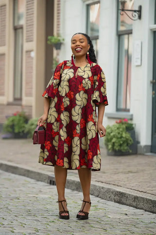 HAMZA RED PRINT DRESS Women’s Dress