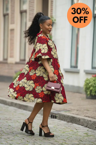 HAMZA RED PRINT DRESS Women’s Dress