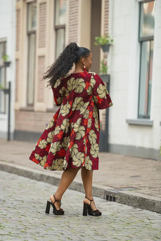 HAMZA RED PRINT DRESS Women’s Dress