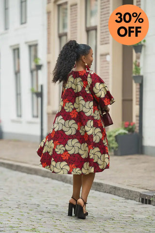 HAMZA RED PRINT DRESS Women’s Dress