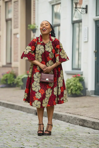 HAMZA RED PRINT DRESS Women’s Dress