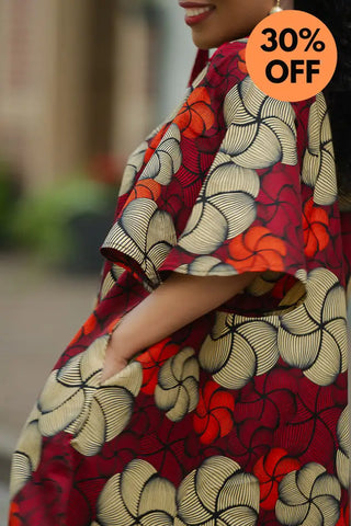 HAMZA RED PRINT DRESS Women’s Dress