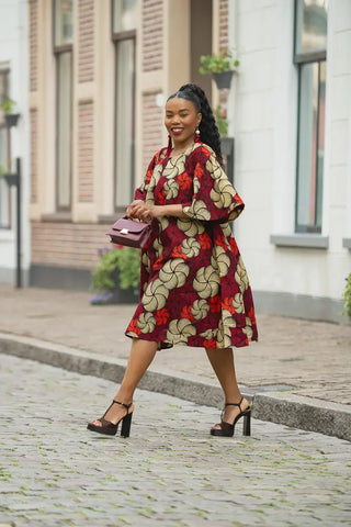 HAMZA RED PRINT DRESS Women’s Dress