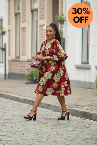 HAMZA RED PRINT DRESS Women’s Dress