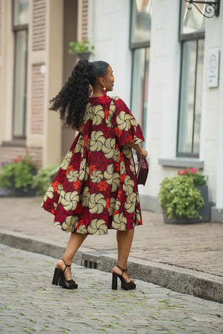 HAMZA RED PRINT DRESS Women’s Dress