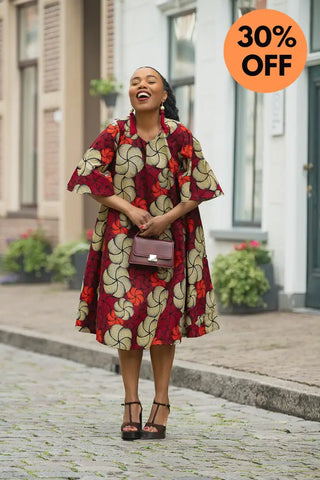 HAMZA RED PRINT DRESS Women’s Dress