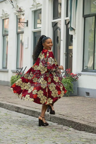 HAMZA RED PRINT DRESS Women’s Dress