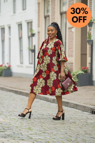 HAMZA RED PRINT DRESS Women’s Dress