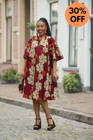 HAMZA RED PRINT DRESS Women’s Dress