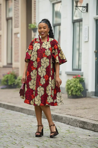 HAMZA RED PRINT DRESS Women’s Dress