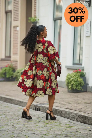 HAMZA RED PRINT DRESS Women’s Dress