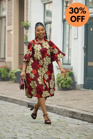 HAMZA RED PRINT DRESS Women’s Dress