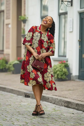 HAMZA RED PRINT DRESS Women’s Dress