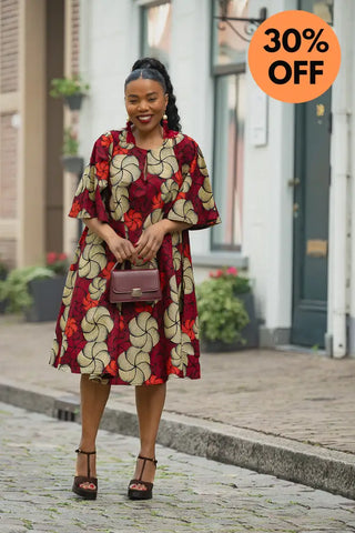 HAMZA RED PRINT DRESS Women’s Dress