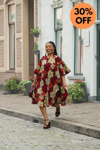 HAMZA RED PRINT DRESS Women’s Dress