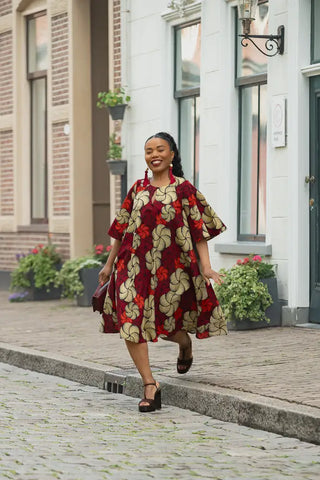 HAMZA RED PRINT DRESS Women’s Dress